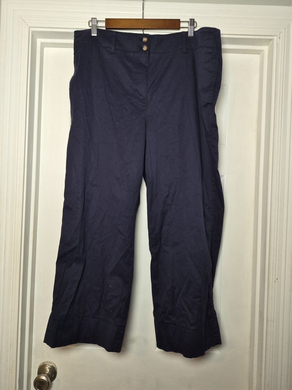 Talbots Classic Women's Wide-Leg Navy Pants 18